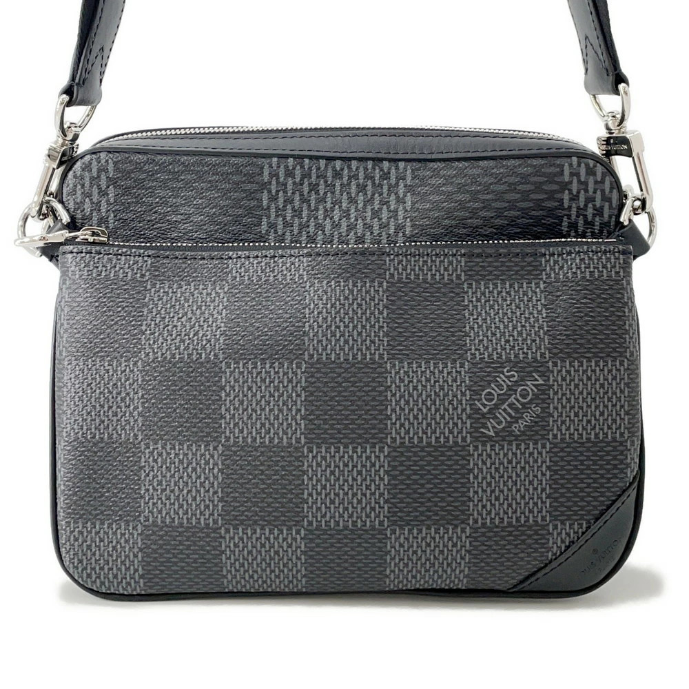 Louis Vuitton Damier Graphite Black Trio Messenger Shoulder Bag Black